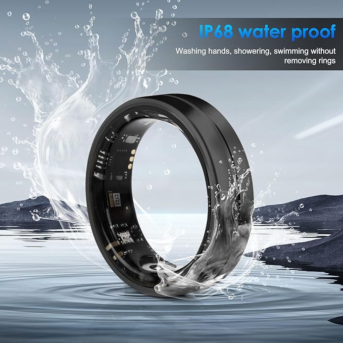 Smart Ring Fitness Tracker for Women Men - Waterproof Health Rings for Sleep Tracker, Heart and Blood Oxygen Monitor, Fitness Ring for Family Care,Step and Burned Calories Counter(11#)