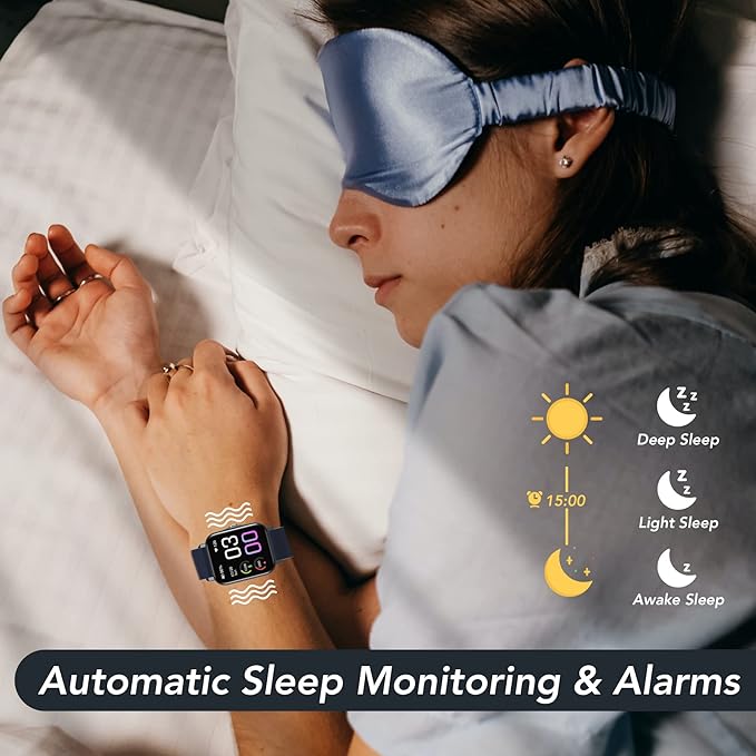 Smart Watch for Men and Women,IP68 Waterproof Fitness Tracker with Heart Rate and Sleep Monitor, Blood Pressure Blood Oxygen Tracking Smartwatch Compatible with Android iPhone iOS Phones