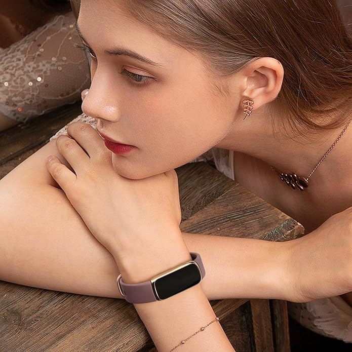 AK Sport Band Compatible with Fitbit Luxe Bands for Women Men, Soft Silicone Replacement Sport Straps Wristbands for Fitbit Luxe Fitness and Wellness Tracker