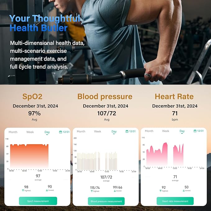 Smart Ring Fitness Tracker Ring for Men Women - Health Heart Rate Ring with Motion Tracking, Sleep Monitor, and Oximetry, No Subscription Fee, Family Care, Remote Photography, IP68 Waterproof(11#)