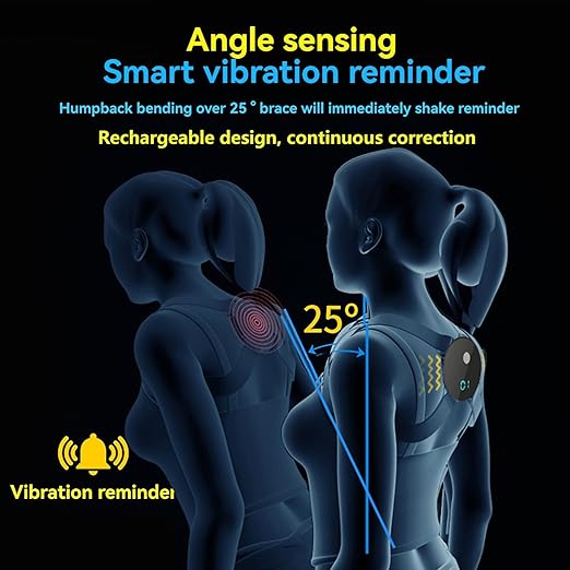 Smart Posture Corrector - Adjustable Upper Back Brace with Vibration Intelligent Posture Reminder, Posture Trainer for Kids, Help to Keep Right Posture (W3000)