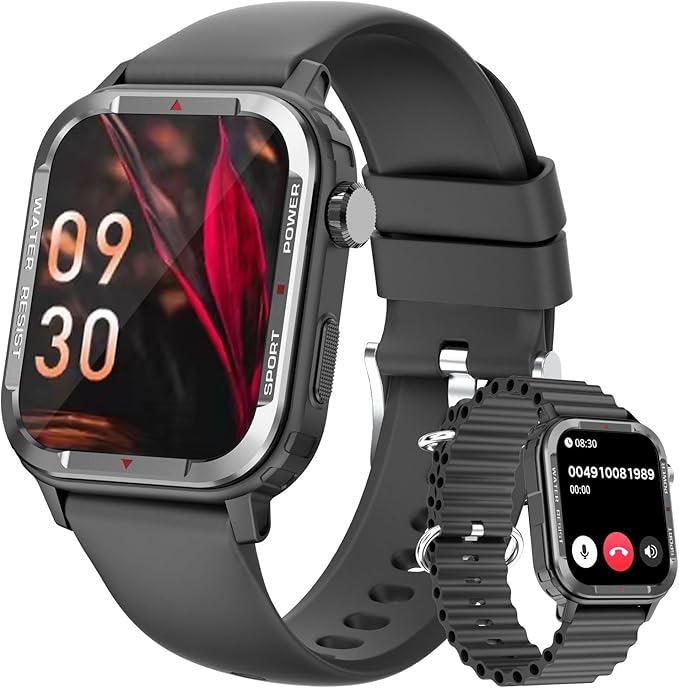 Smart Watches for Men (Answer/Make Call), Fitness Tracker with 123 Sport Modes, Heart Rate Monitor, Spo2, Step Counter, Sleep Tracker, IP68 Waterproof Sports Watch, Fitness Watch for iPhone & Android