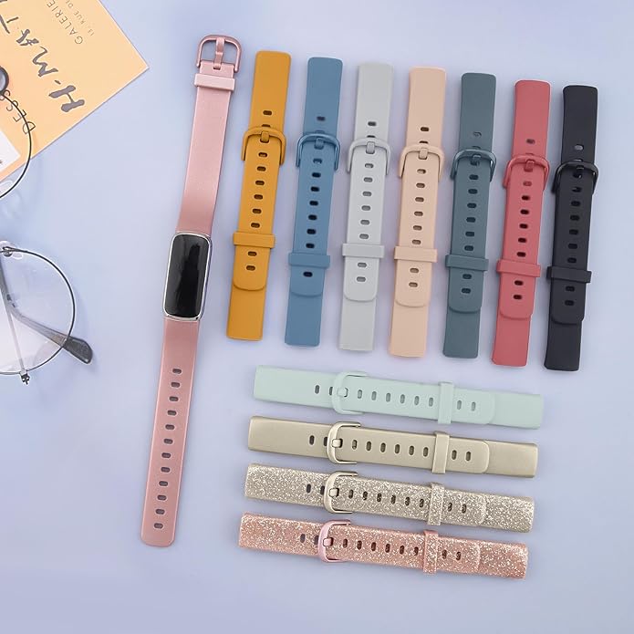 AK Sport Band Compatible with Fitbit Luxe Bands for Women Men, Soft Silicone Replacement Sport Straps Wristbands for Fitbit Luxe Fitness and Wellness Tracker
