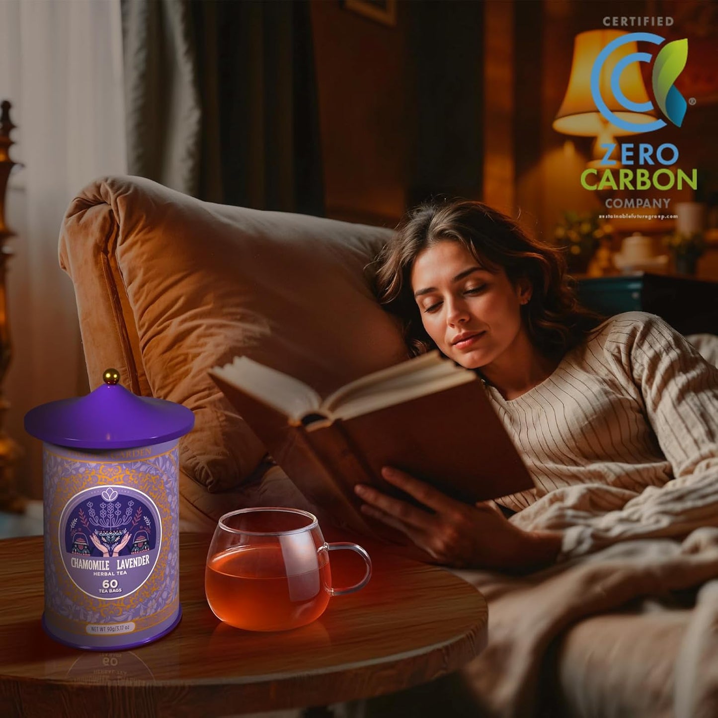 Life Plus Style Gourmet Pagoda Garden Chamomile Lavender Organic Herbal Tea Caffeine Free Hot or Iced Floral Blend Natural Delicious Sleep Tea 60 Tea Bags