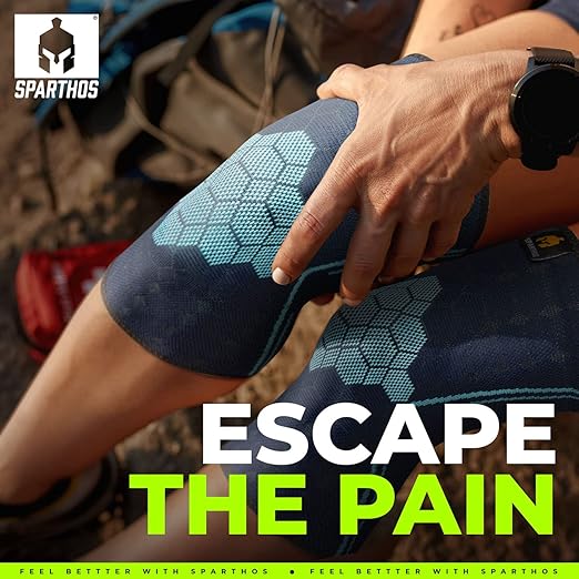 Sparthos Knee Compression Sleeves by (Pair) – Joint Protection and Support for Running, Sports, Knee Pain Relief – Knee Brace for Men and Women (Cobalt Blue, XX-Large)