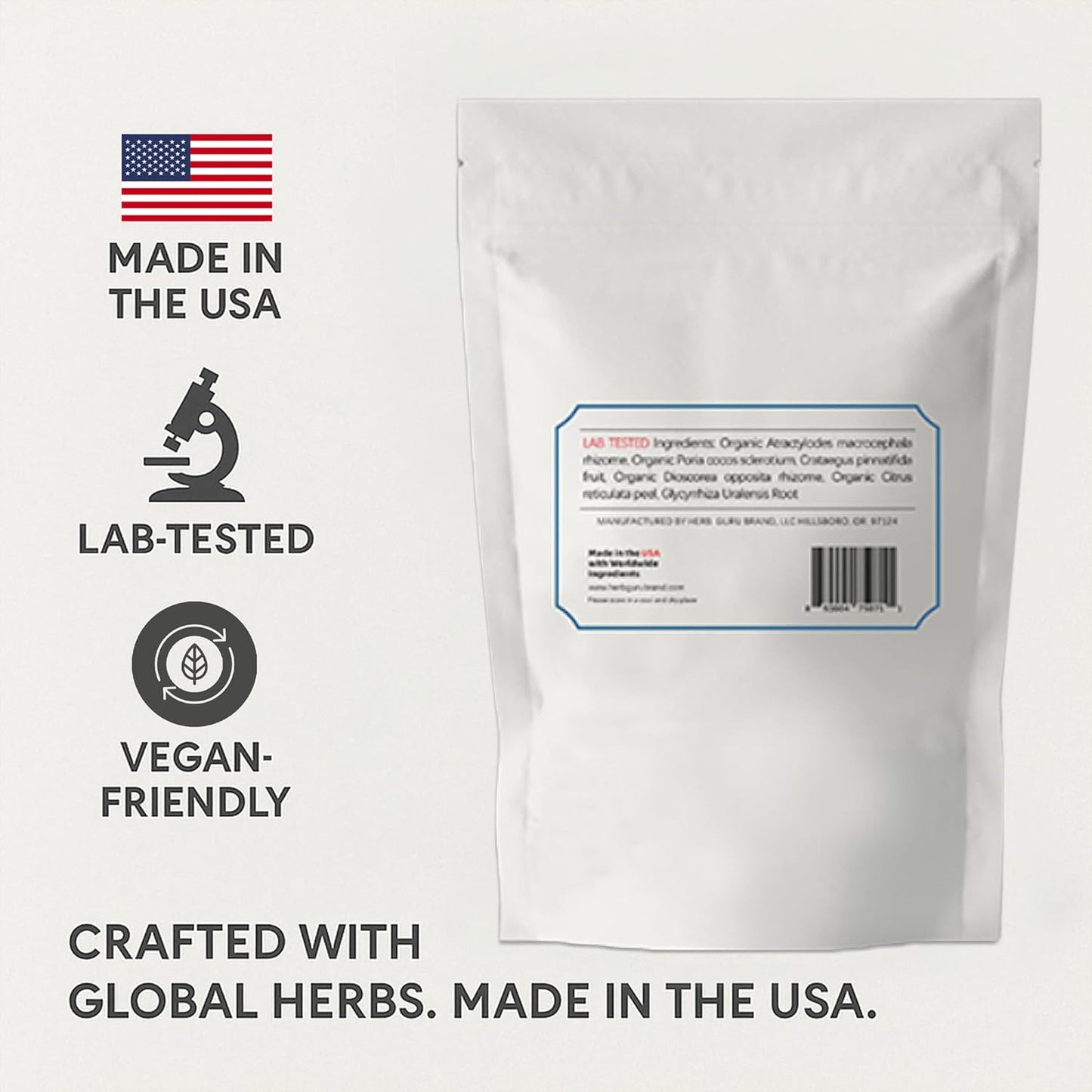 Herb Guru Fluid Balance Herbal Tea Bags – Healthy Fluid Metabolism & Digestive Balance with Atractylodes, Poria, Citrus Peel – Caffeine Free Tea, 0.88 Ounces