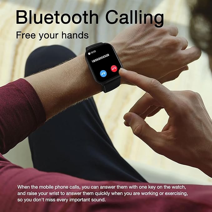 Smart Watch (Answer/Make Calls), 2.01" Fitness Tracker Watch for Men Women, Heart Rate Blood Pressure Monitor Sleep Tracker Step Tracker, Waterproof Smart Watches for Android iOS Phones