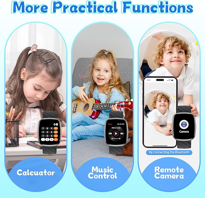 Smart Watch for Kids, Fitness Tracker with Pedometer, 100+ Sport Modes, Heart Rate, Sleep Monitor, Spo2, Calorie Step Counter, Fitness Watch 1.75"HD, Birthday Gifts for Girls Boys Teens 5-16 Black