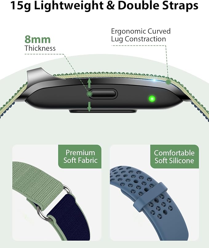 Smart Bracelet, Wearable Activity & Fitness Tracker Band, 24H Sleep Tracker, All-Day Continuous Heart Rate Blood Pressure Stress HRV Monitor, 120+ Sport Modes Smart Wristband with 2 Bands, Free APP