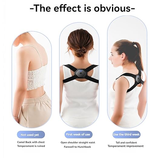 Smart Posture Corrector - Adjustable Upper Back Brace with Vibration Intelligent Posture Reminder, Posture Trainer for Kids, Help to Keep Right Posture (J2000)
