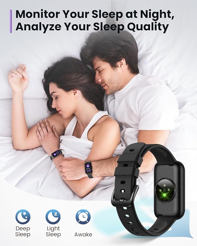 AKUMAKA Health Fitness Trackers for Women Men, Heart Rate/Blood Oxygen/Sleep Monitor, Calls Reminder/SMS/Notifications, Activity and Smartwatches for Android iPhone