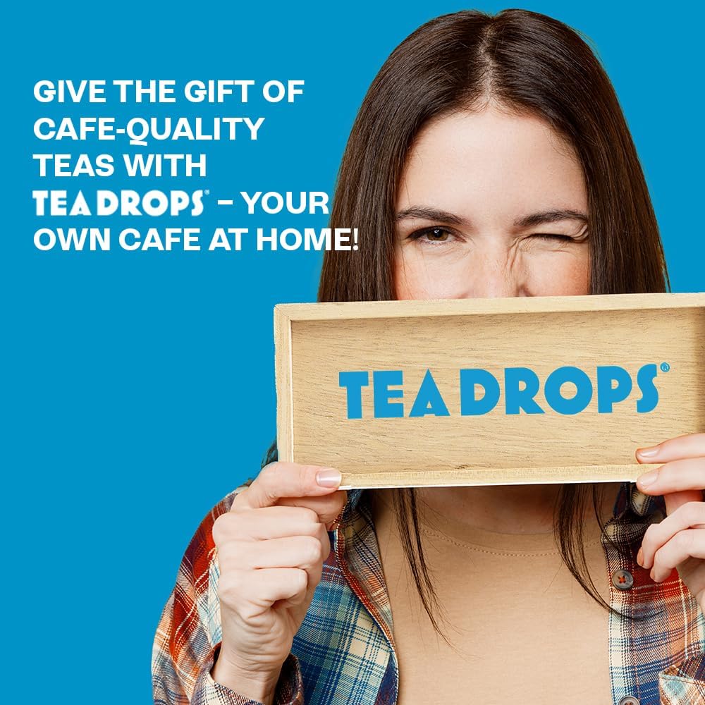 Tea Drops Sampler Box 25 Count | Organic Dissolvable Loose Leaf Tea | Iced or Hot | On-The-Go Naturally Sweetened Organic Chai, Rose Earl Grey, Citrus Ginger, Peppermint, Matcha | 25 Servings - 5 Per Flavor
