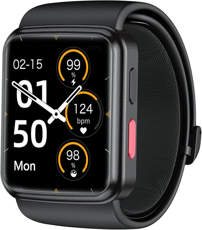 Smart Blood Pressure Monitor Watch with Inflatable Cuff- Accurate Health Tracking, Wrist BP Monitor, Blood Oxygen Monitoring and Heart Rate, Long Battery Life, Compatible with iOS and Android