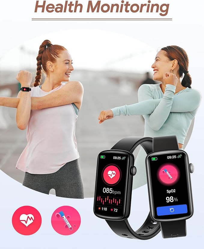 RUIMEN Fitness Tracker, Fitness Watches for Women Men with Heart Rate Monitor Blood Oxygen Sleep Tracker Pedometer, 1.47" Smart Watch Step Calorie Counter for Android iOS IP68 Waterproof (Black)