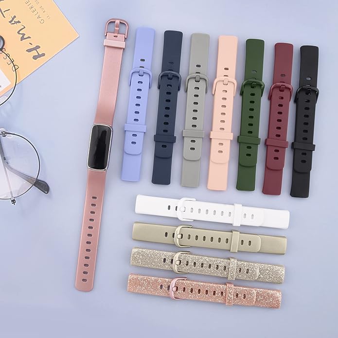 AK Sport Band Compatible with Fitbit Luxe Bands for Women Men, Soft Silicone Replacement Sport Straps Wristbands for Fitbit Luxe Fitness and Wellness Tracker