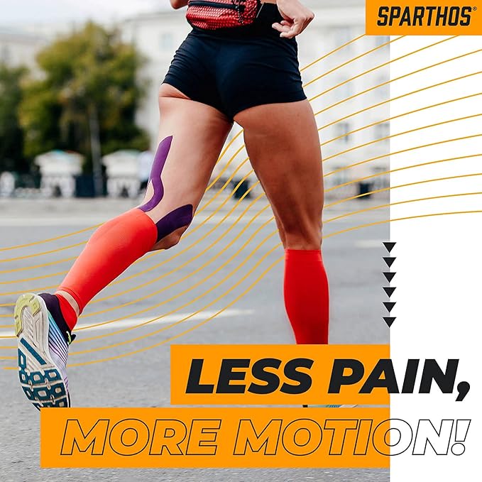Sparthos Kinesiology Tape - Incredible Support for Athletic Sports and Recovery - Free Kinesiology Taping Guide! - Uncut 2 inch x 16.4 feet Roll