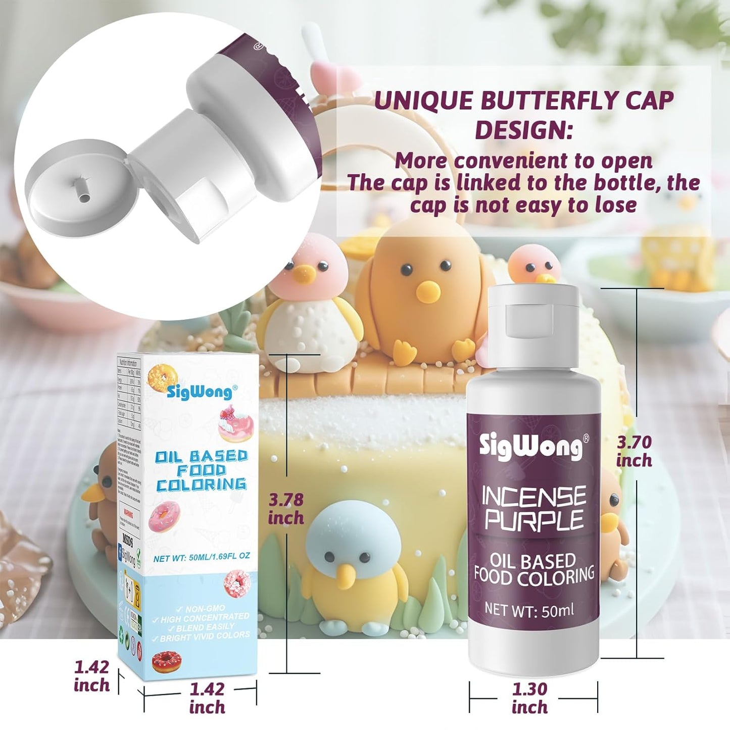 Oil Based Food Coloring for Chocolate - 50ml Incense Purple Upgraded Edible Oil Based Food Dye for Cake Decorating, Baking, Candy Melts, Cookie, Icing Frosting, Fondant, Meringues - 1.69 Fl.Oz Bottles