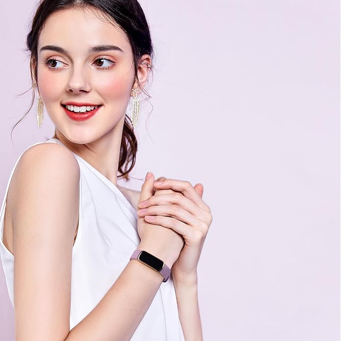 AK Sport Band Compatible with Fitbit Luxe Bands for Women Men, Soft Silicone Replacement Sport Straps Wristbands for Fitbit Luxe Fitness and Wellness Tracker