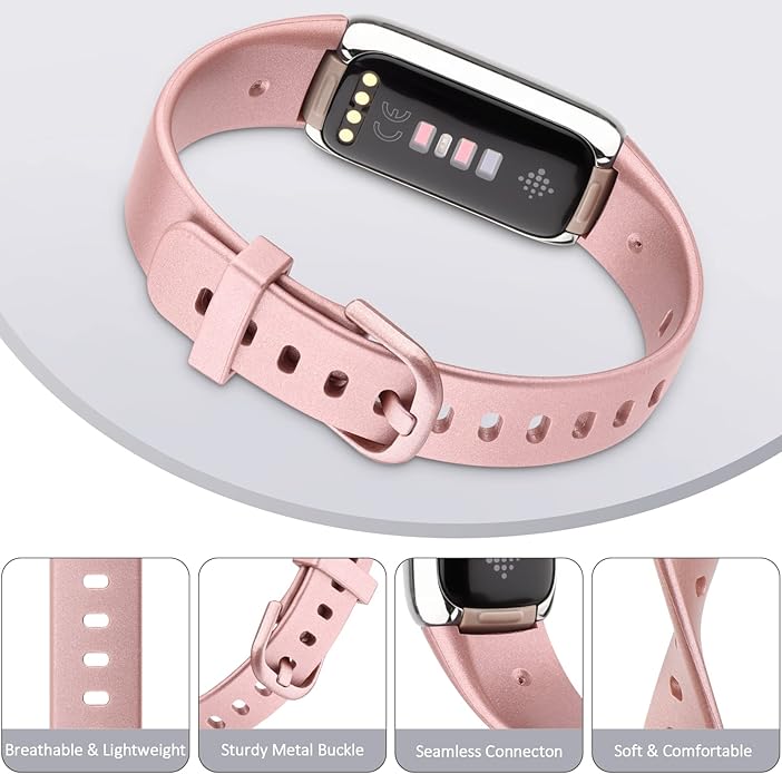 AK Sport Band Compatible with Fitbit Luxe Bands for Women Men, Soft Silicone Replacement Sport Straps Wristbands for Fitbit Luxe Fitness and Wellness Tracker