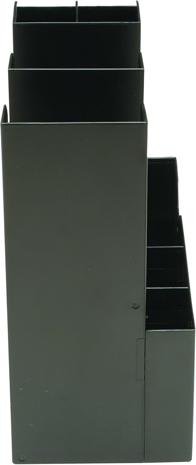 Mind Reader Cup and Condiment Station, Countertop Organizer, Coffee Bar, Kitchen, Stirrers, 5.35" W x 11.25" L x 11.15" H, Black (Pack of 8)