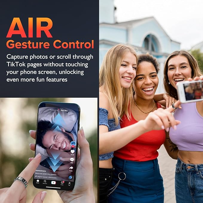 Smart Ring for Women & Men with LED Display & Touch Button, IP68 Waterproof Health Ring, Bluetooth Connection, Tracks Sport Activities/Heart Rate/Blood Oxygen/Sleep/Steps