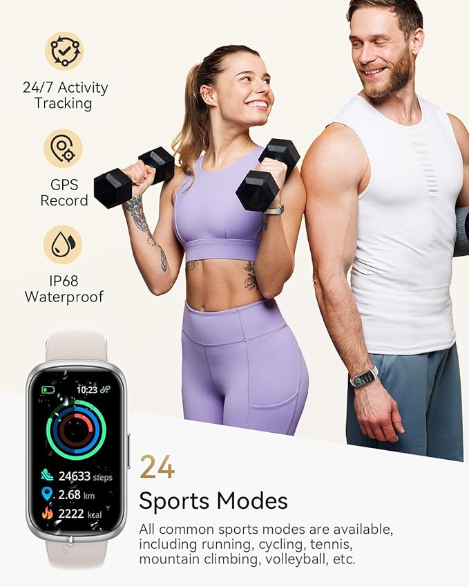 RUXINGX Fitness Tracker, Smart Watches for Women with Heart Rate/Sleep/Blood Oxygen Monitor, Fitness Watches for Women for Android/iOS Phones, IP68 Waterproof Watch (2 Bands)