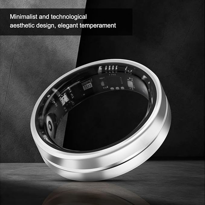 Smart Ring Fitness Tracker for Women Men - Waterproof Health Rings for Sleep Tracker, Heart and Blood Oxygen Monitor, Fitness Ring for Family Care, Health Monitor for Step and Calories Counter(7#)