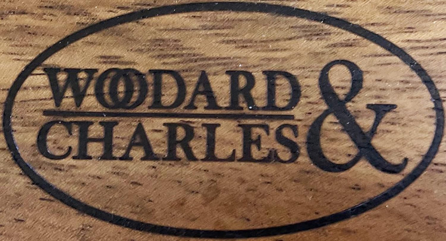 Woodard & Charles Oval Tray Natural Acacia Wood Serving Tray Cheese Wine (Small - Set of 4 - Walnut Stain)