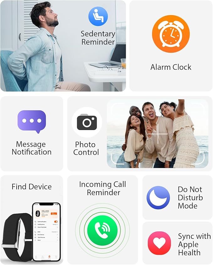 Smart Bracelet, Wearable Activity & Fitness Tracker Band, 24H Sleep Tracker, All-Day Continuous Heart Rate Blood Pressure Stress HRV Monitor, 120+ Sport Modes Smart Wristband with Free APP 2 Bands