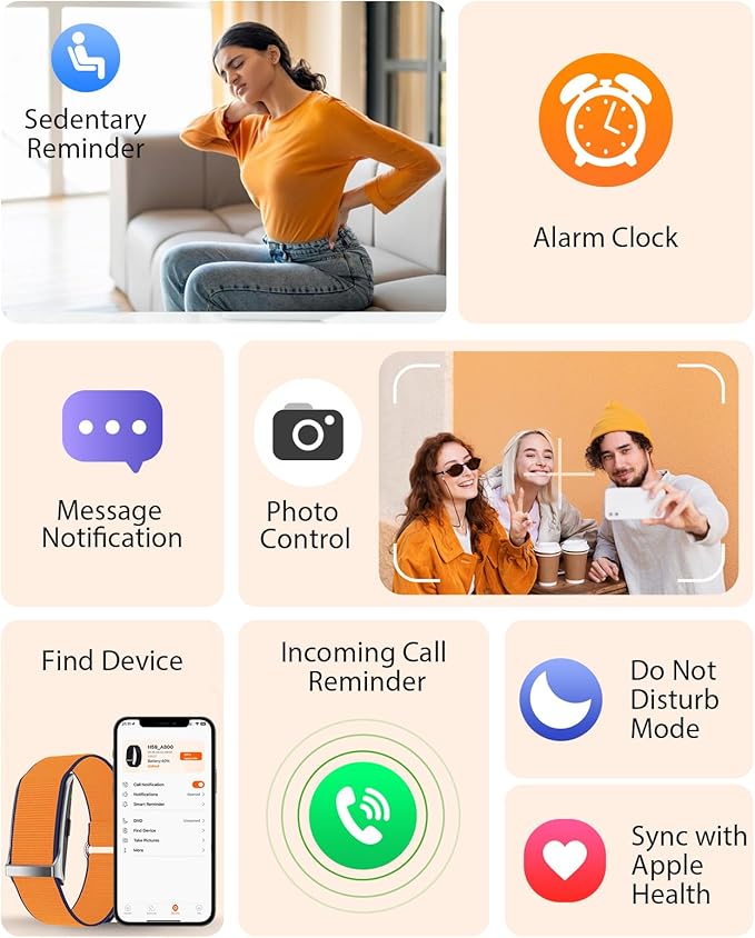 Smart Bracelet, Wearable Activity & Fitness Tracker Band, 24H Sleep Tracker, All-Day Continuous Heart Rate Blood Pressure Stress HRV Monitor, 120+ Sport Modes Smart Wristband with 2 Bands, Free APP