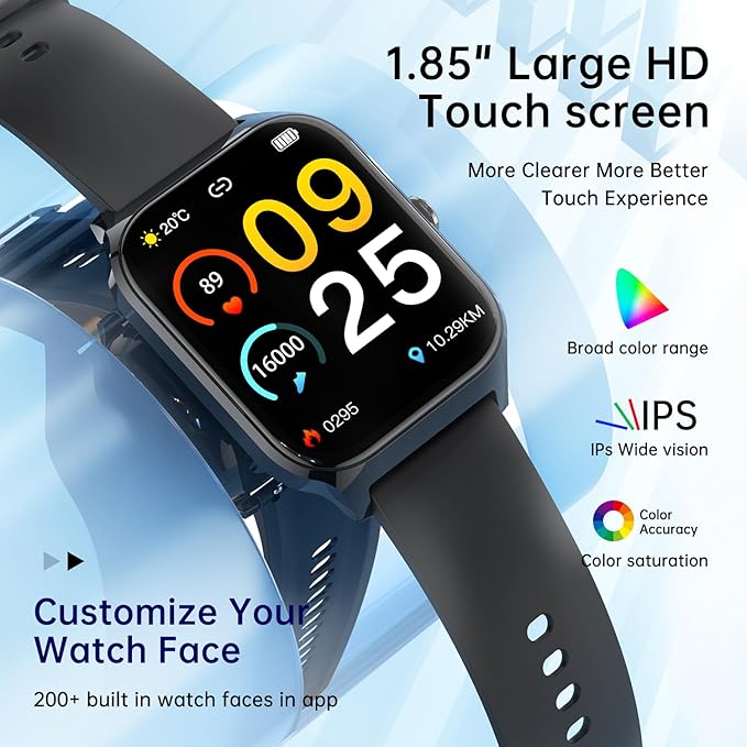 Smart Watch for Women Fitness Tracker: Waterproof Make/Answer Call Smart Watches for Women Running Digital Mens Watches Step Smartwatch Android Phones iPhone Samsung Compatible Heart Rate Monitor