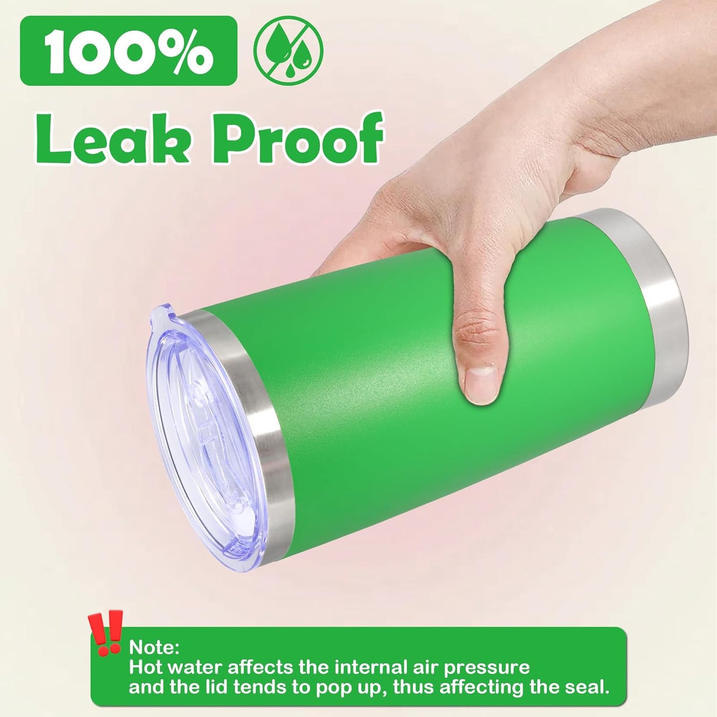 20oz Tumbler Bulk Stainless Steel Tumbler Cup with Lid Vacuum Insulated Double Wall Travel Mug, Durable Powder Coated Travel Coffee Tumbler Mug for Hot & Cold Drinks, Green,8 Pack