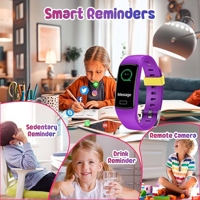 Smart Fitness Tracker Watch for Kids - Boys Girls Waterproof Smartwatch with Pedometer Heart Rate Sleep Tracking Alarm Clock Activity Tracker Calorie Step Counter Watch for Girls Boys Teens