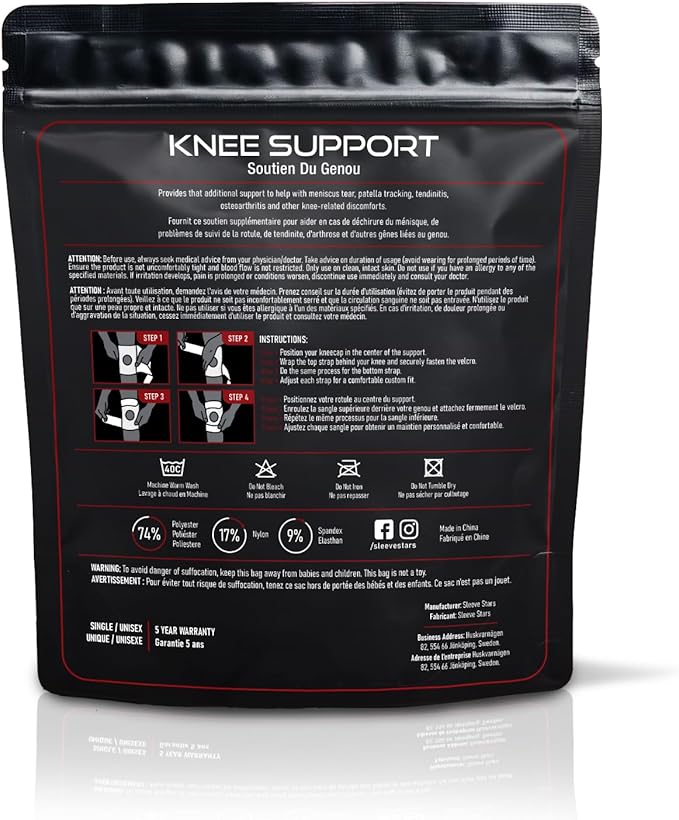 Sleeve Stars Knee Brace & Knee Support for Men & Women, Knee Braces for Knee Pain, Knee Protection Wrap for Working Out