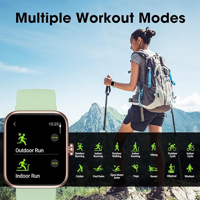 Smart Watch, Fitness Tracker with Heart Rate Monitor, Blood Oxygen, Sleep Watch, 41mm Touchscreen Smartwatch for Android iOS Swimming Waterproof Pedometer Step Calories Tracker for Women Men