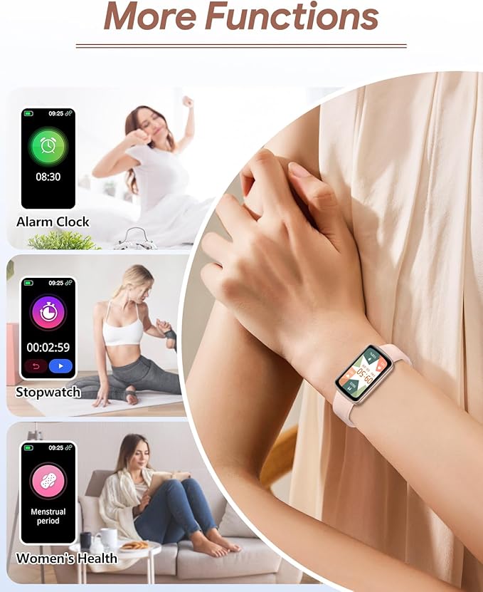 RUIMEN Fitness Tracker, Fitness Watches for Women Men with Heart Rate Monitor Blood Oxygen Sleep Tracker Pedometer, 1.47" Smart Watch Step Calorie Counter for Android iOS IP68 Waterproof (Pink)