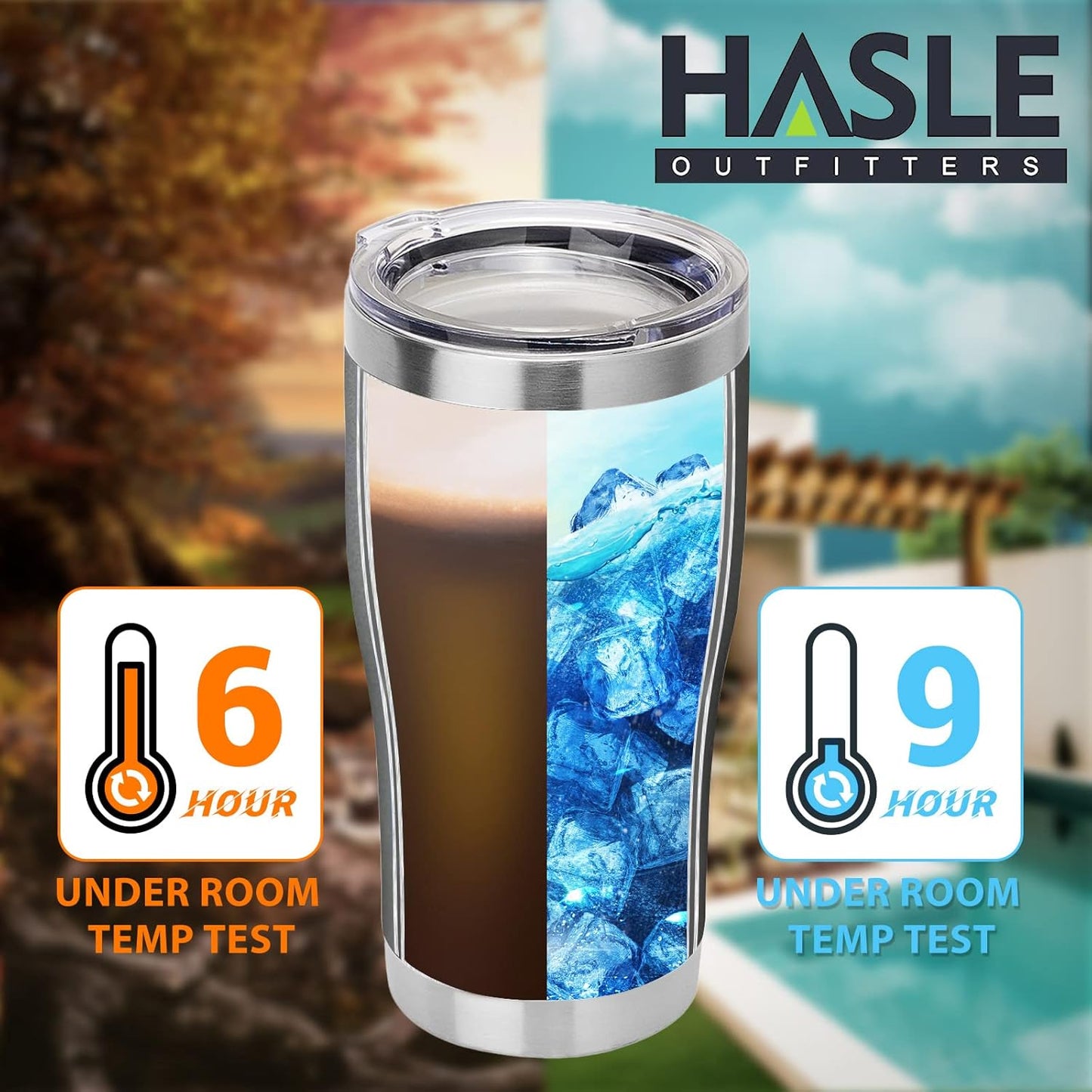 HASLE OUTFITTERS 20 oz Tumbler Bulk, Stainless Steel Tumblers with Lid, Vacuum Insulated Tumbler, Double Wall Tumbler Cup, coffee mugs, Gray, 1 Pack