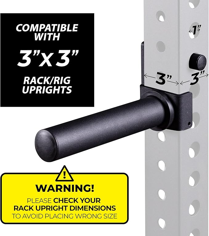 AmStaff Olympic Weight Plate Holder for Power & Squat Racks β Available 2x2 β 2.5x2.5 β 3x3 Inch Tube Sizes with 1" Hole β Weight Plates Horn Storage Attachment for Power Squat Rack β (Pair)