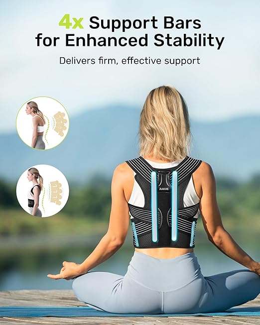 All-round Back Belt Support for Women Men, Breathable Durable Lumbar Support Brace, Invisible Under Clothing, Back Support Brace for Hunchback, Gray Size XL (Upper Waist: 47.2"-53.2")