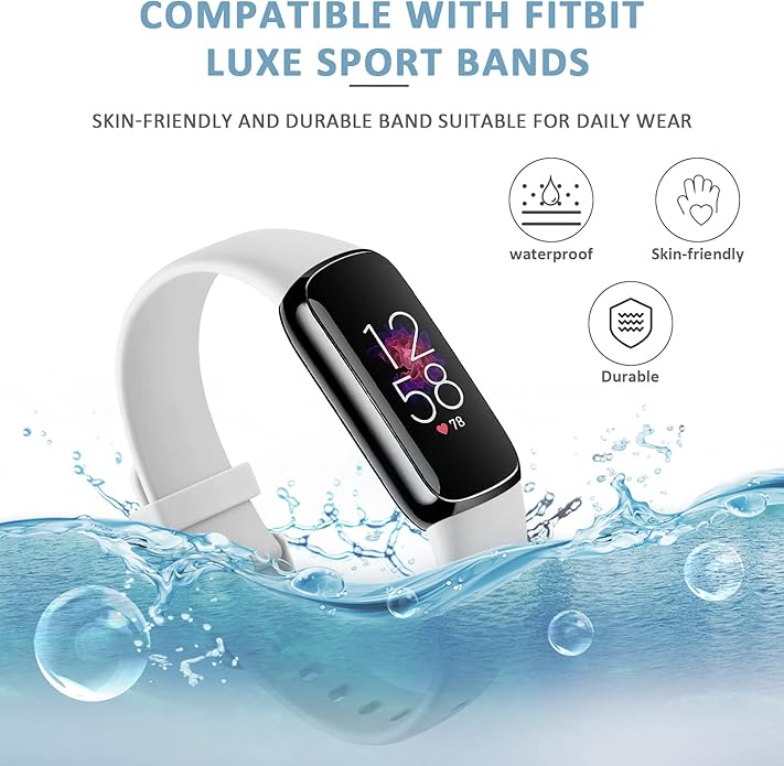 AK Sport Band Compatible with Fitbit Luxe Bands for Women Men, Soft Silicone Replacement Sport Straps Wristbands for Fitbit Luxe Fitness and Wellness Tracker