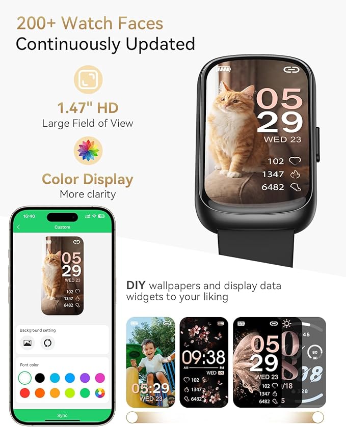 RUXINGX Fitness Watches for Women/Men, 20+ Sport Modes Fitness Tracker, Smart Watches for Women/Men with Steps/Calories Burned/Distance Tracker, Android Smart Watch for Phones