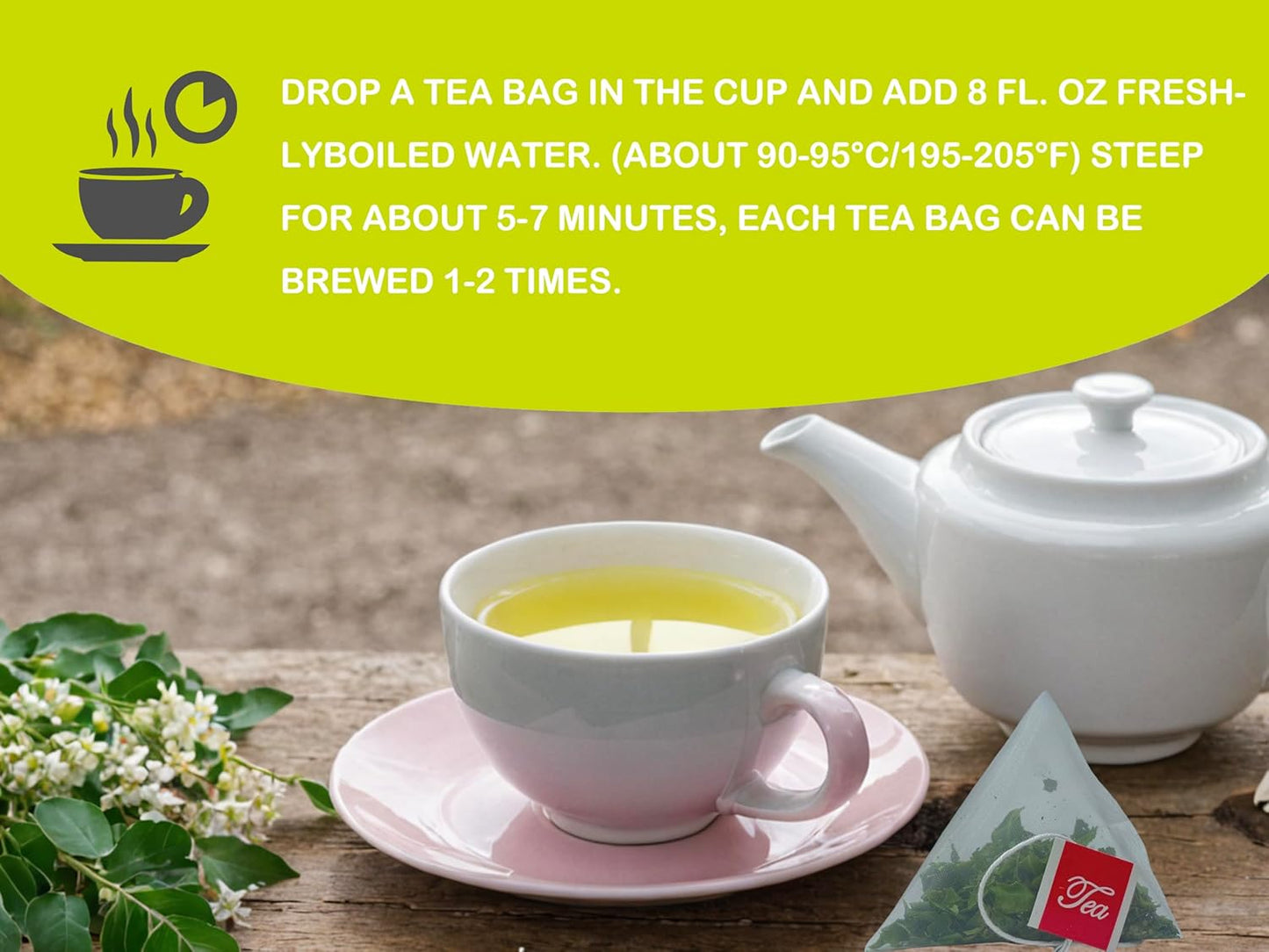 Samcci - Moringa Tea - 50 Tea Bags - Pure Moringa Leaves, Herbal Tea for Supporting Digestion & Immune System - Non-GMO - Vegan - Caffeine-Free - Natural Herbal