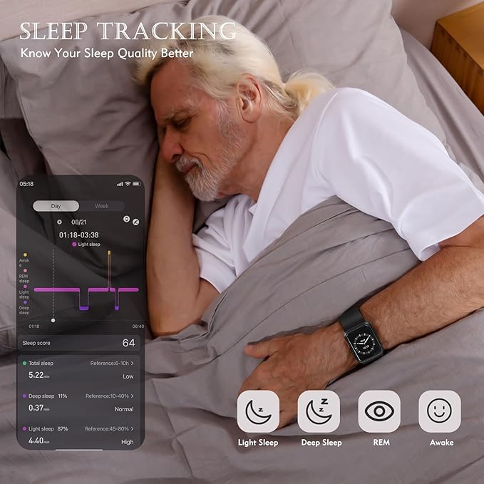 Smart Blood Pressure Monitor Watch with Inflatable Cuff- Accurate Health Tracking, Wrist BP Monitor, Blood Oxygen Monitoring and Heart Rate, Long Battery Life, Compatible with iOS and Android