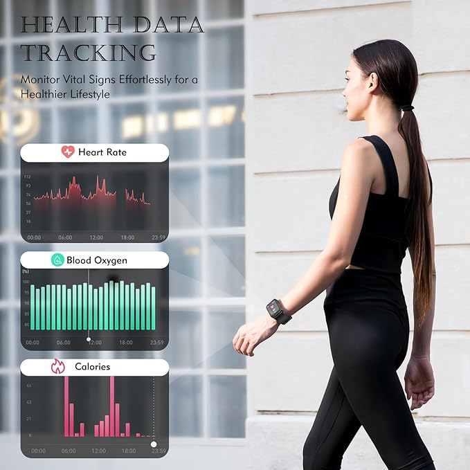 Smart Blood Pressure Monitor Watch with Inflatable Cuff- Accurate Health Tracking, Wrist BP Monitor, Blood Oxygen Monitoring and Heart Rate, Long Battery Life, Compatible with iOS and Android