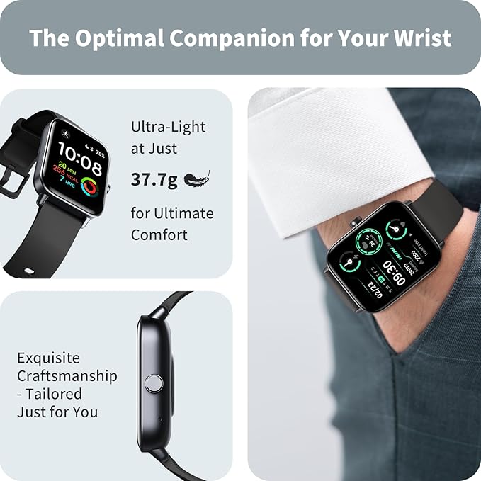 Smart Watches for Men, 1.8" Screen Activity Tracker, Heart Rate/Sleep/SpO2 Monitor, Make/Answer Calls, IP68 Waterproof Smartwatch for iPhone/Samsung/Android, 101+ Sport Modes Fitness Reloj Inteligente