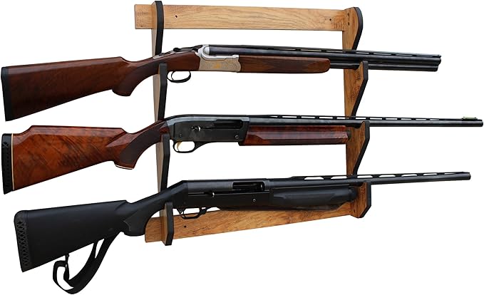 Rush Creek Creations | Indoor Gun Rack for up to 3 Rifles or Shotguns, Premium Wood Construction with Scratch-Resistant Finish Gun Storage for Firearms, Alternative for Gun Safe for Rifles and Pistols