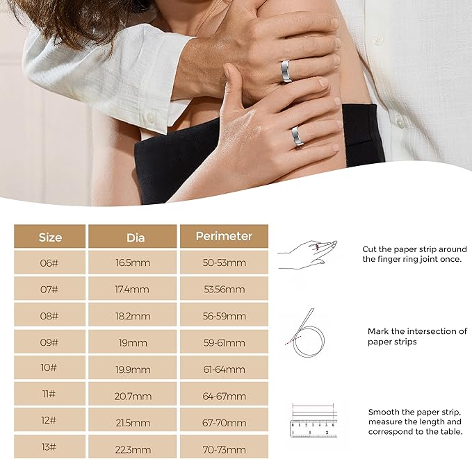 Smart Ring for Men & Women, Wellness & Fitness Tracker with Sleep/Step/Heart Rate/Blood Oxygen/Calorie Counter, IP68 Waterproof Wearable Ring for iOS Android Silver #6