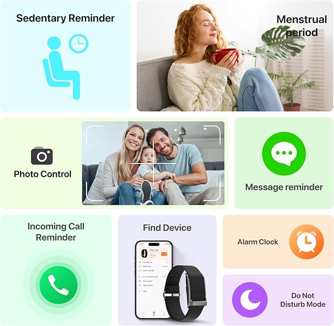 Smart Health Wristband, All Weather Activity & Fitness Tracker with 120+ Sports Step Calorie Counter, Heart Rate Monitoring, 1ATM Waterproof, Free App & Lifetime Updates, 2 Pack Bands(Black)