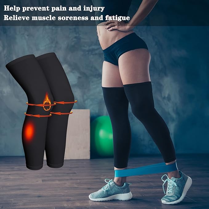 Skylety Compression Leg Sleeve Full Length Leg Sleeves Sports Cycling for Men Women, Running, Basketball