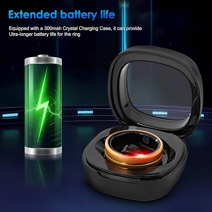 Smart Ring Fitness Tracker for Women Men - Waterproof Health Rings for Sleep Tracker, Heart and Blood Oxygen Monitor, Fitness Ring for Family Care,Step and Burned Calories Counter(8#)